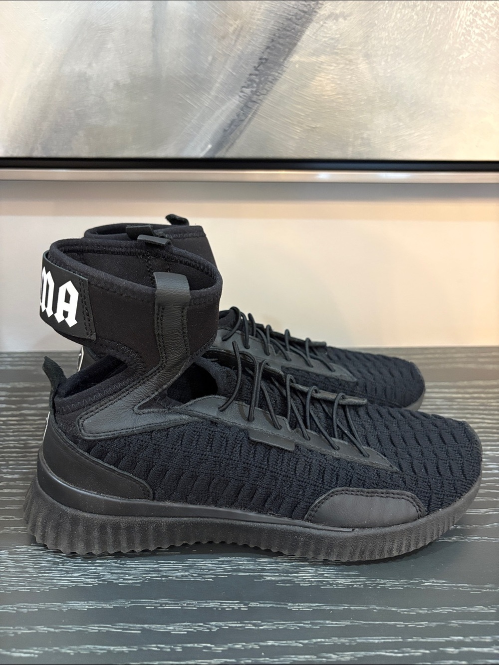 Puma FENTY by Rihanna Women’s Black High-Top Knit Athletic Sneakers